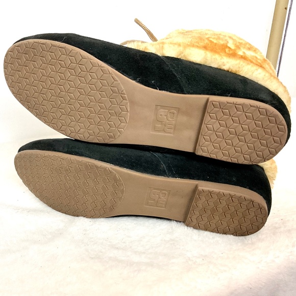 Lamo Black Suede Comfort Lace-up Moccasin Faux Fur Ankle Booties sz 8 to 8.5M - Picture 5 of 12